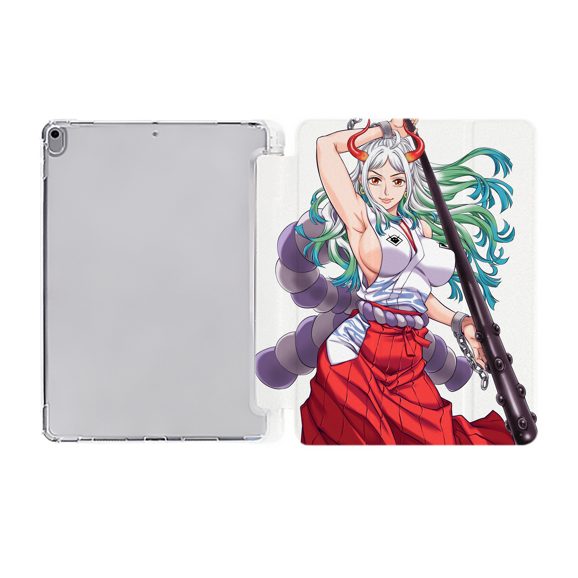 （画像用） ワンピース ONE PIECE IPad ケース ペン収納付き 三つ折りスタンド PUレザー×シリコン 対応機種9.5/10.5/10.9インチ